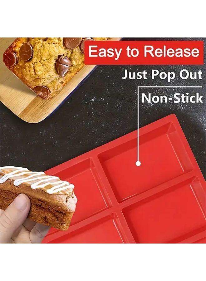 Red Silicone Baking Pan 9 Cavities Non Stick Oven Microwave Safe Easy Release - Image 2